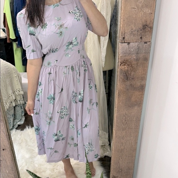 Karin Stevens Purple Puff Sleeve Midi Sundress size 14 - Picture 1 of 9